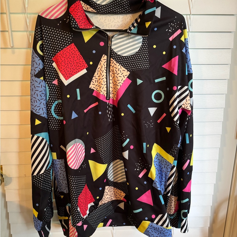 Colorful Geometric Patterned Pullover